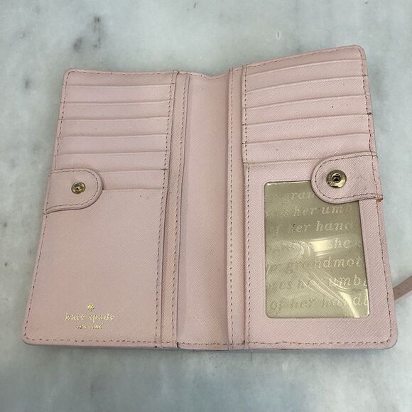 Kate Spade Polka Dot Patent Leather Sleek Slim Full Sized Wallet - Picture 13 of 16